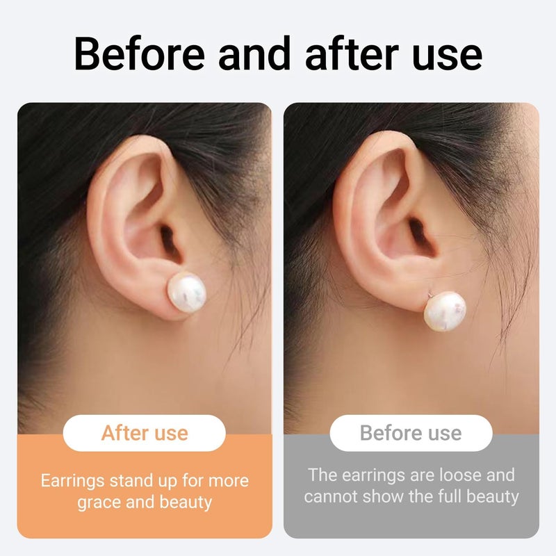 JUNCHONG Silicone Earring Backs, 18K Gold Secure Locking Design for Studs, Hypoallergenic Replacement for Droopy Ears, No-Irritation Earring Backs for Men and Women(12 PCS) - Image 2